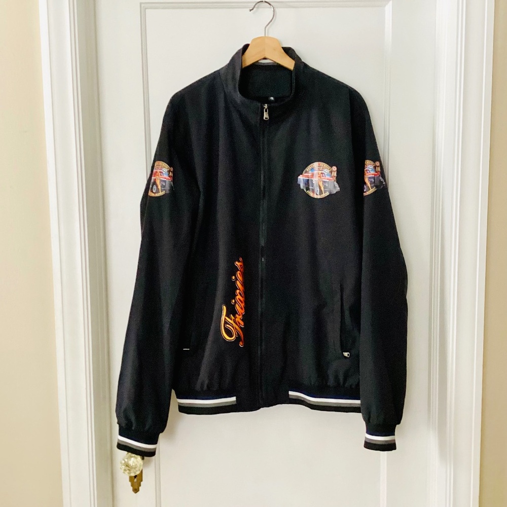 Road Girl Garage Men’s Bomber Zip Up Jacket Black Logo 2X Graphic Moto Cars Auto